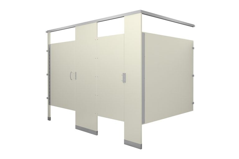 Hadrian Solid Plastic Bathroom Partitions - Headrail Braced