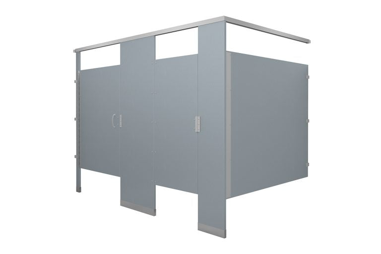 Hadrian Solid Plastic Bathroom Partitions - Headrail Braced